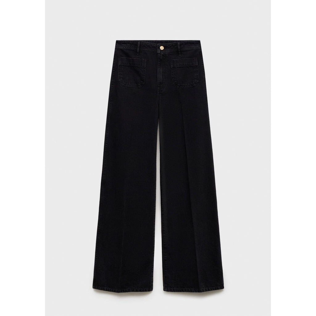 Jean Wideleg con Bolsillos - Black Denim