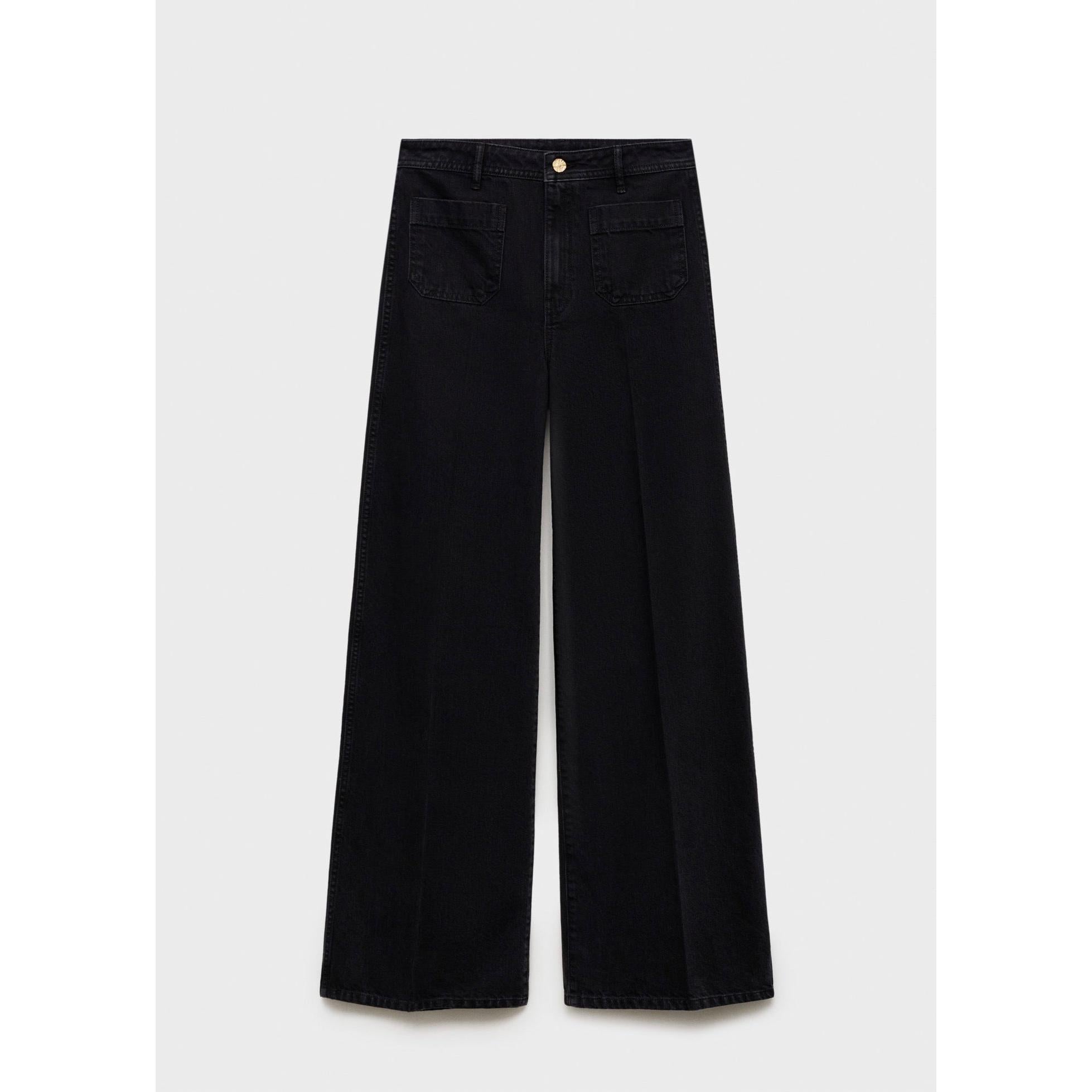 Jean Wideleg con Bolsillos - Black Denim