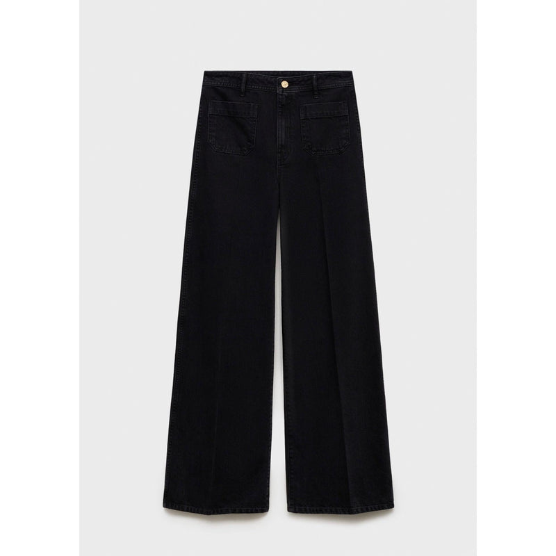 Jeans Anchos con Bolsillos - Denim Negro