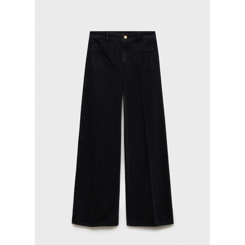 Jean Wideleg Poches - Black Denim