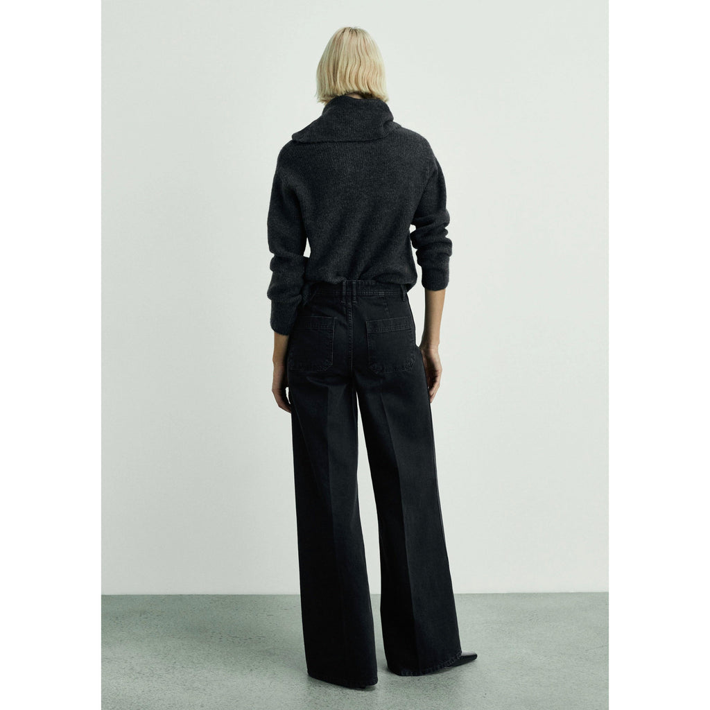 Jean Wideleg con Bolsillos - Black Denim