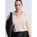 Pull Revers Contrastés Liserés - Light/Pastel Grey