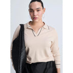 Pull Revers Contrastés Liserés - Light/Pastel Grey