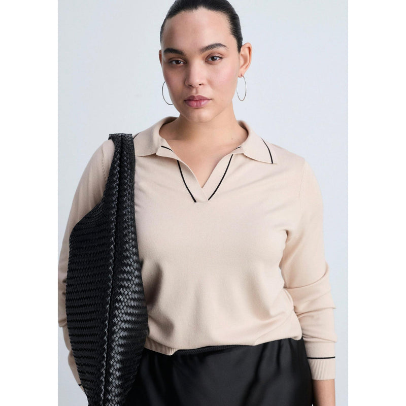 Pull Revers Contrastés Liserés - Light/Pastel Grey