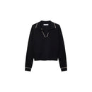 Pull Revers Contrastés Liserés - Black