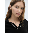 Pull Revers Contrastés Liserés - Black