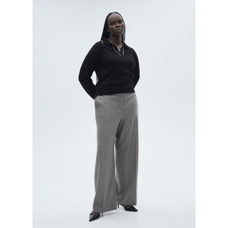 Pull Revers Contrastés Liserés - Black