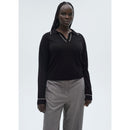 Pull Revers Contrastés Liserés - Black