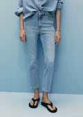 Jean Claudia Slim Crop - Medium Blue