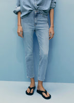 Jean Claudia Slim Crop - Medium Blue