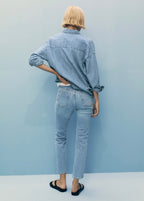 Jean Claudia Slim Crop - Medium Blue