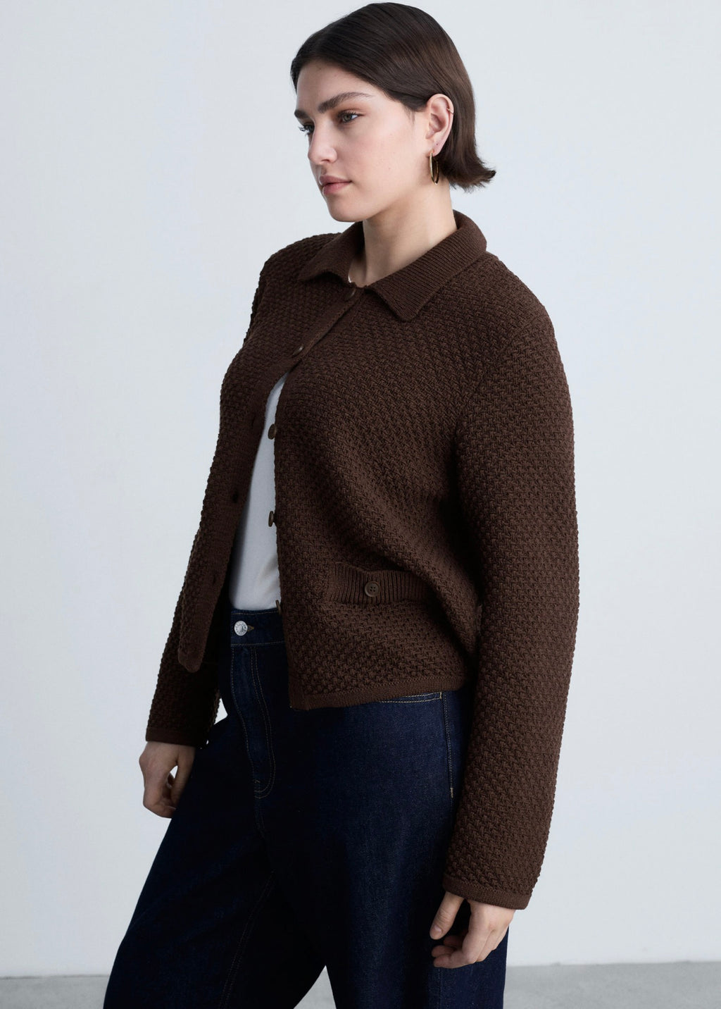Veste Maille Col Polo