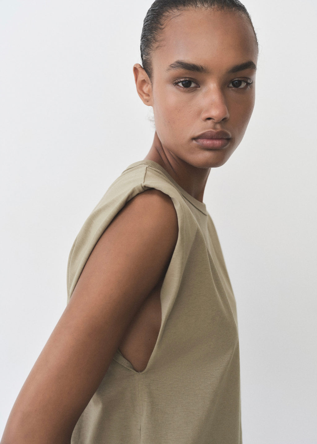 T-Shirt Coton Manches Courtes - Khaki