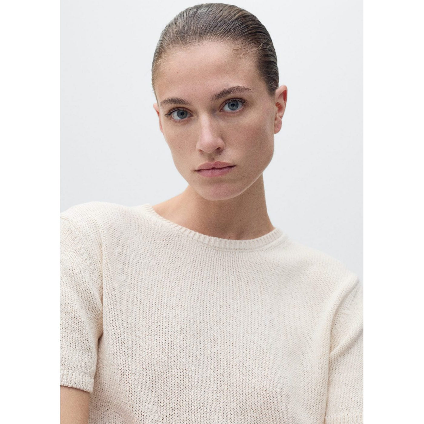 Maglione In Maglia Di Cotone A Maniche Corte
