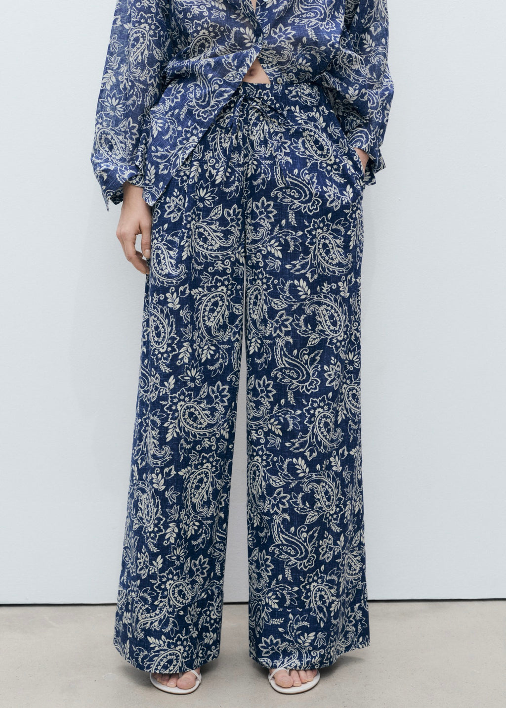 Pantalon Imprimé Coton - Blue