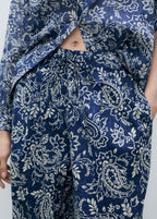 Pantalon Imprimé Coton - Blue