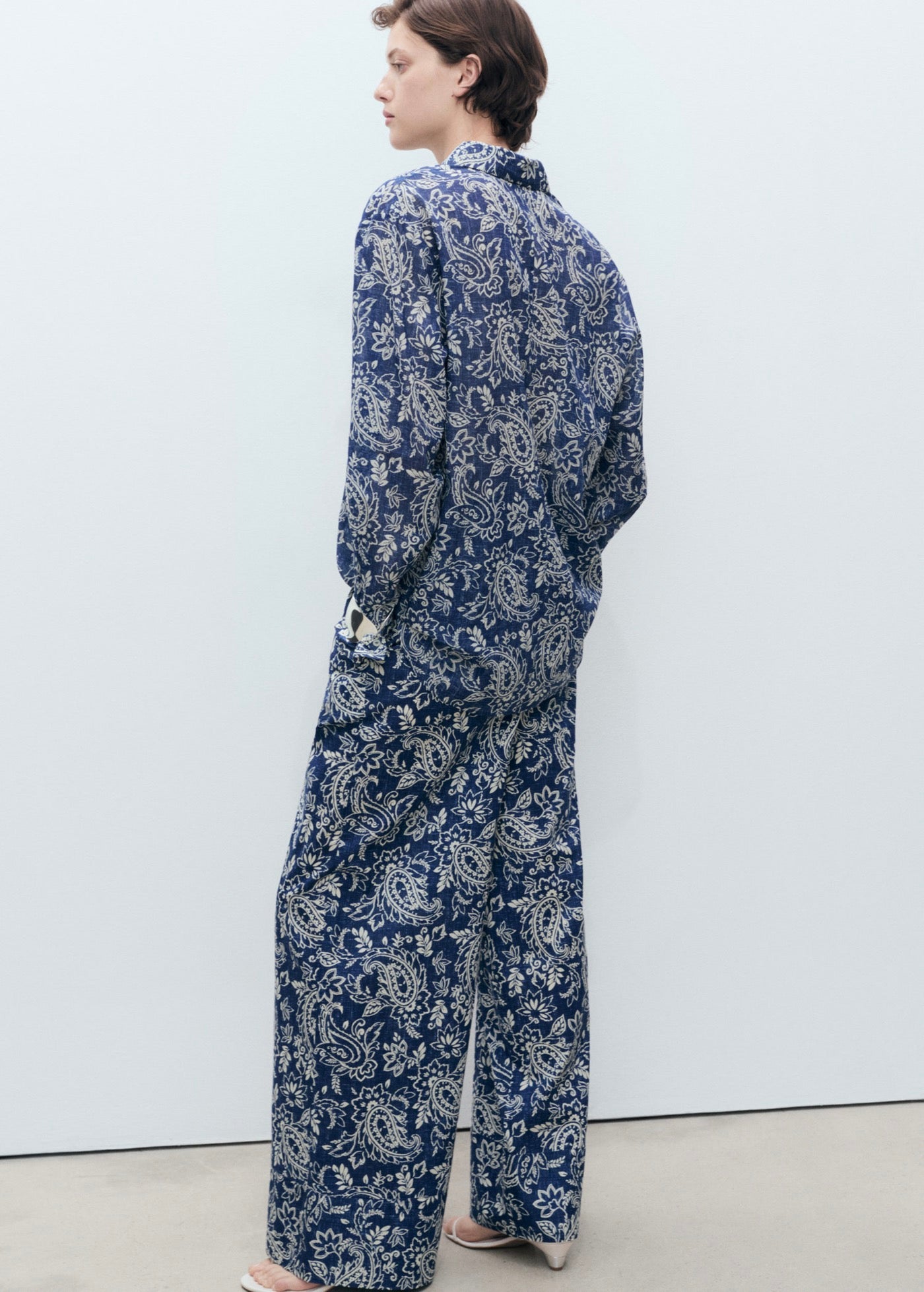 Pantalon Imprimé Coton - Blue