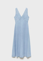 Robe Midi Lyocell Et Col En V