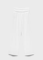 Pantalon Lin Taille Drapée