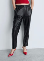 Faux Leather Elasticated Waist Trousers