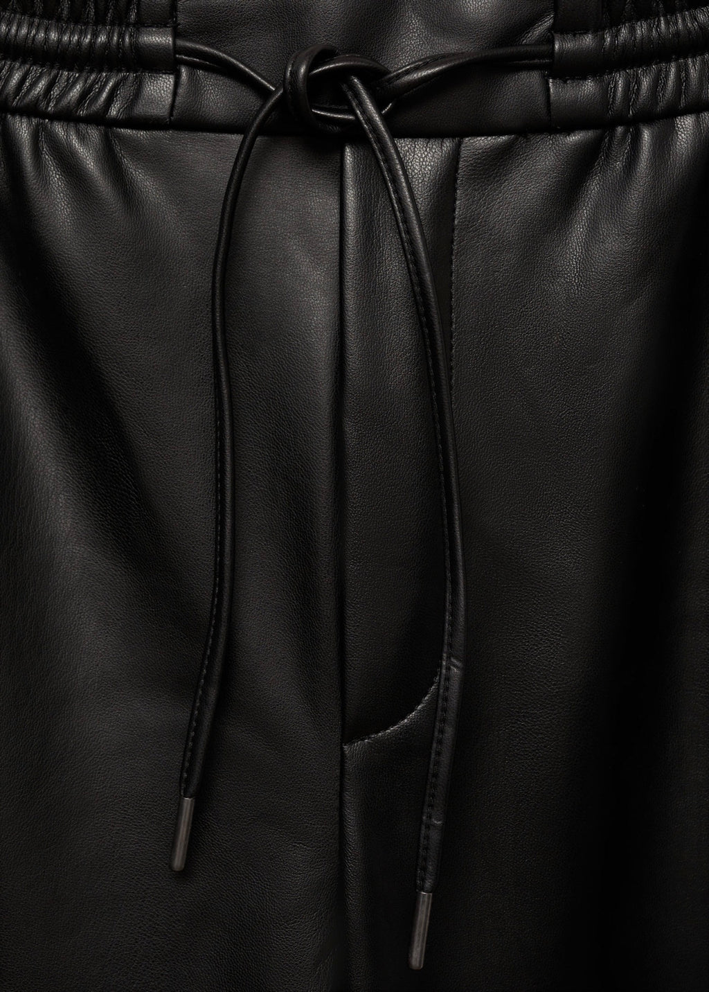Faux Leather Elasticated Waist Trousers