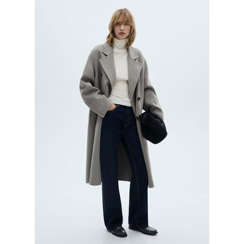 Jersey de cuello alto en mezcla de lana - Crudo