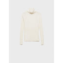 Pull-Over Laine Mélangée Col Roulé - Ecru