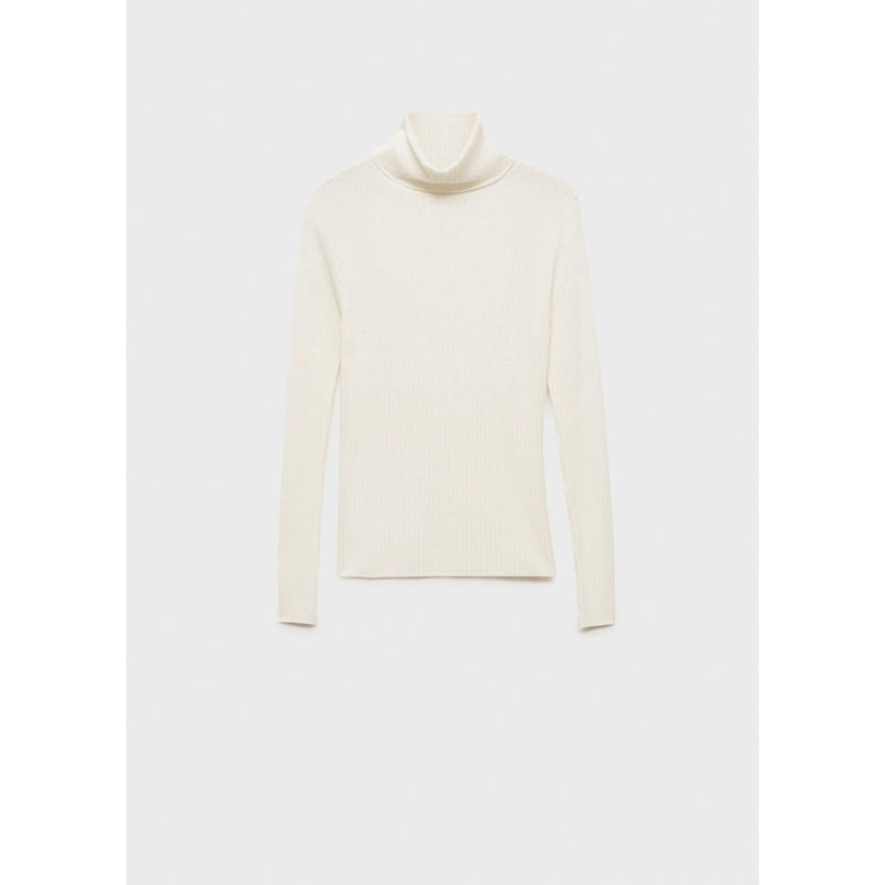 Jersey de cuello alto en mezcla de lana - Crudo