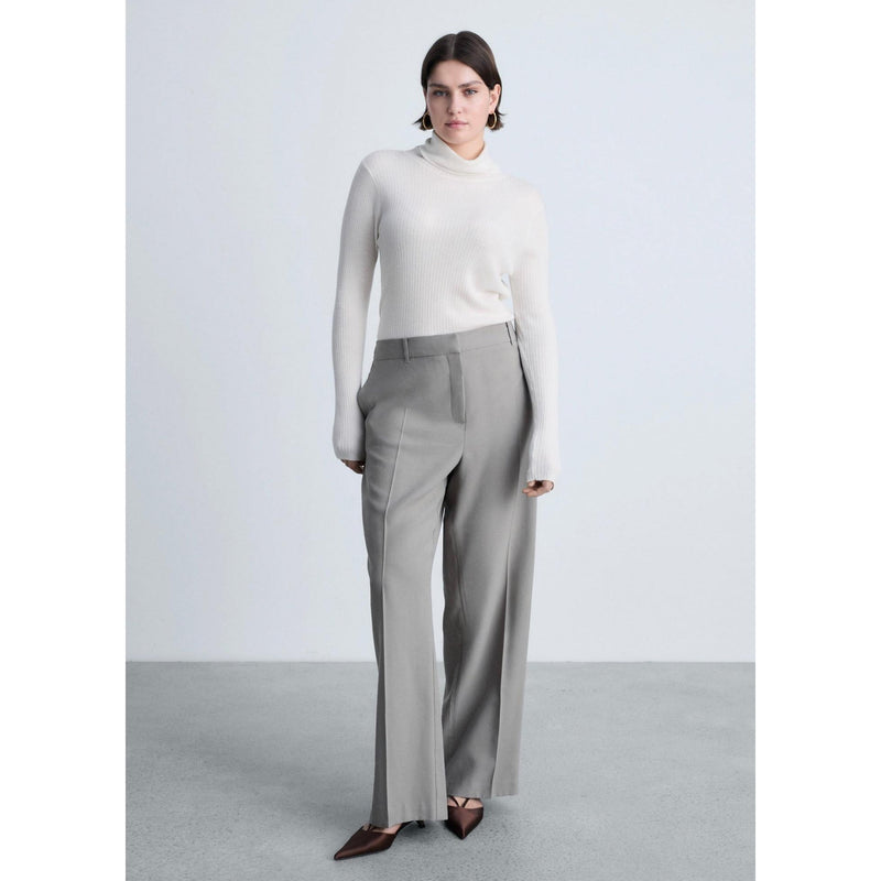 Pull-Over Laine Mélangée Col Roulé - Ecru