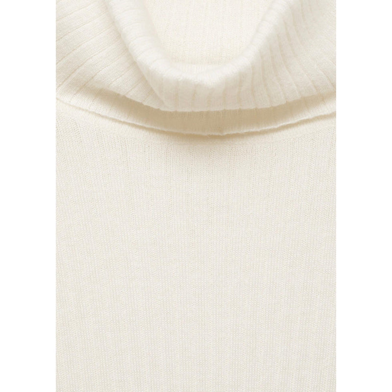 Pull-Over Laine Mélangée Col Roulé - Ecru