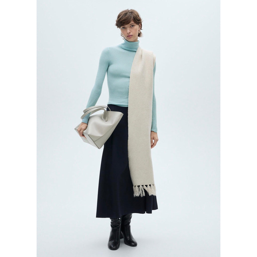 Pull-Over Laine Mélangée Col Roulé - Aqua Green