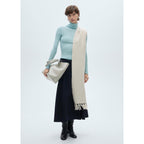 Pull-Over Laine Mélangée Col Roulé - Aqua Green