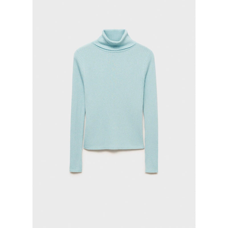 Pull-Over Laine Mélangée Col Roulé - Aqua Green