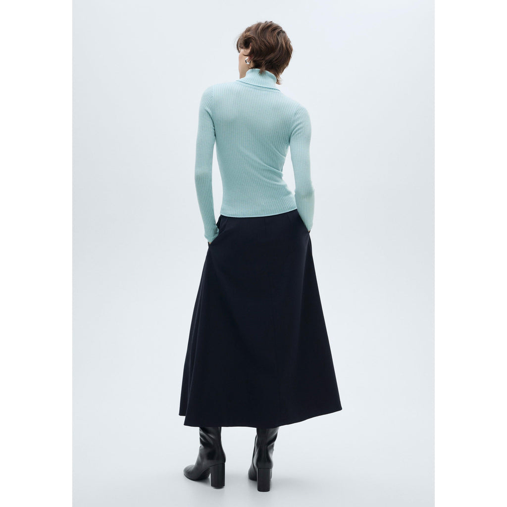 Pull-Over Laine Mélangée Col Roulé - Aqua Green