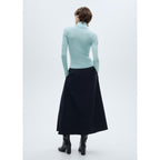 Pull-Over Laine Mélangée Col Roulé - Aqua Green