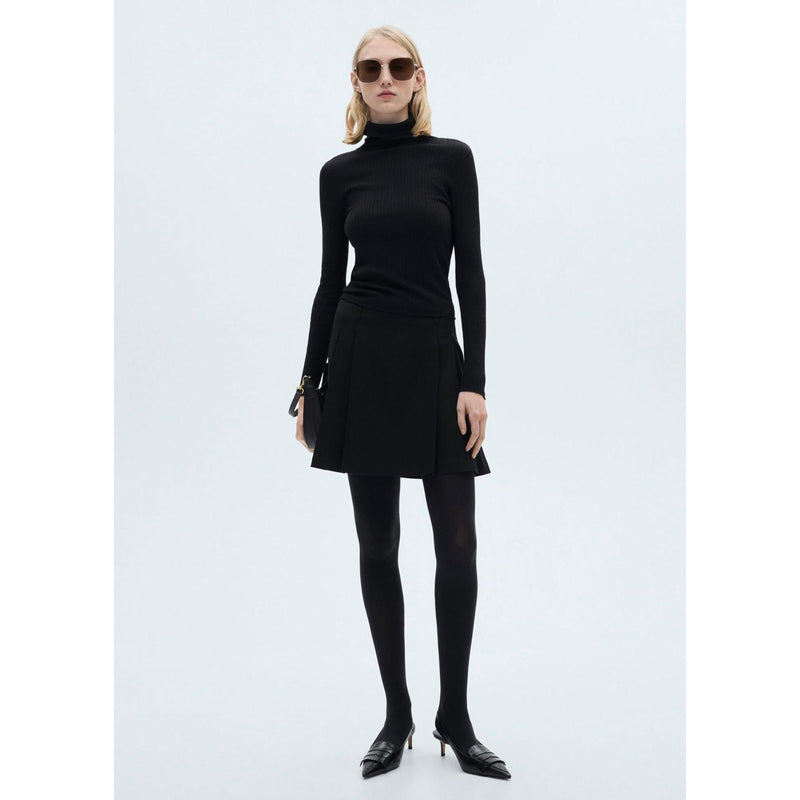 Jersey de cuello alto en mezcla de lana - Negro