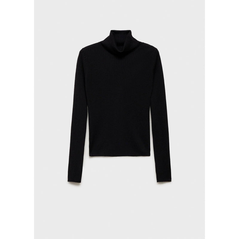 Jersey de cuello alto en mezcla de lana - Negro