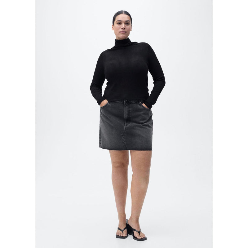 Jersey de cuello alto en mezcla de lana - Negro