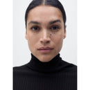 Jersey de cuello alto en mezcla de lana - Negro