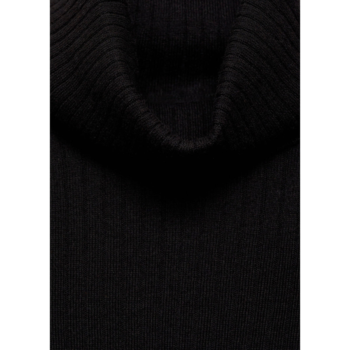 Rollkragenpullover Aus Wollmischung - Schwarz