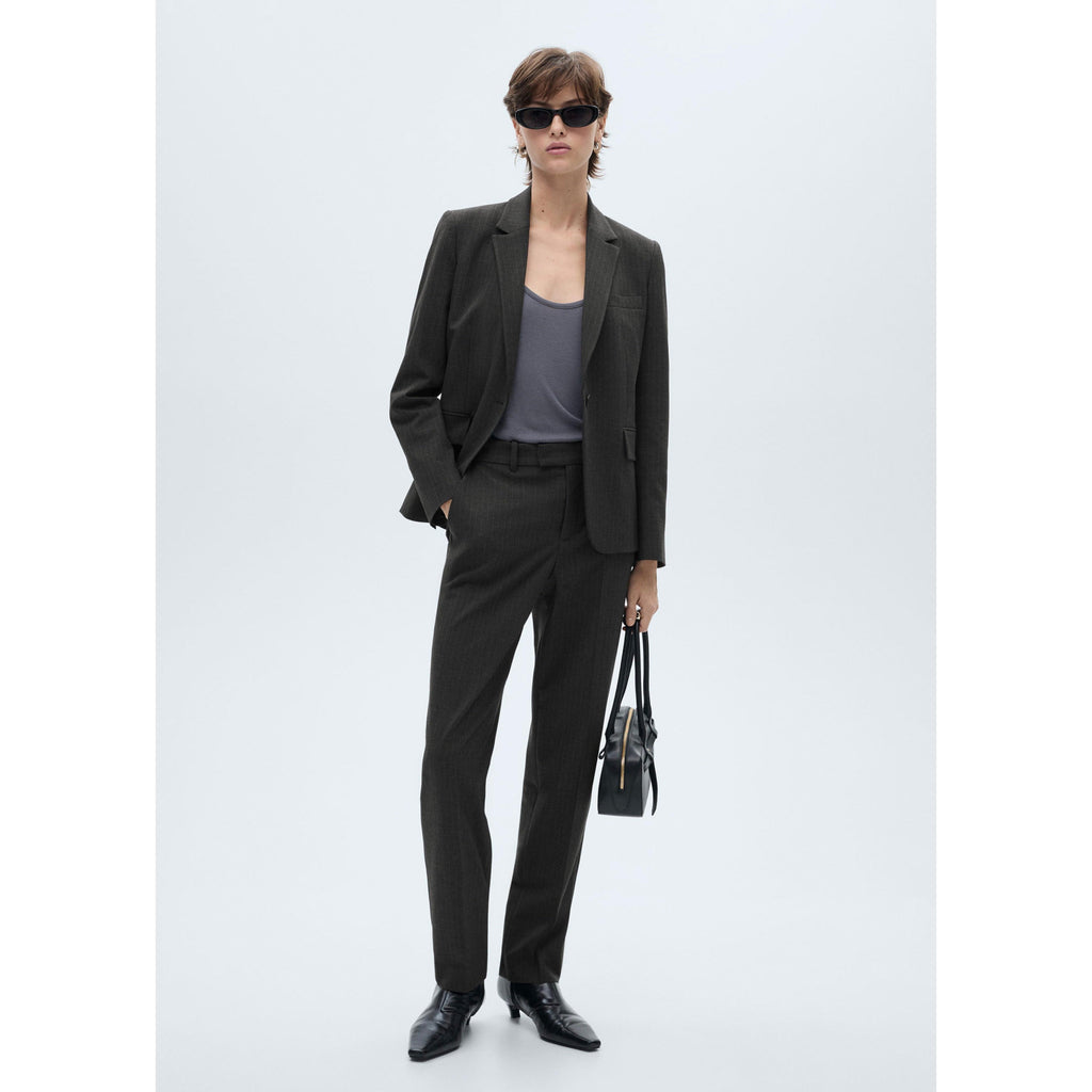 Striped Tennis Suit Blazer - Dark Heather Gray