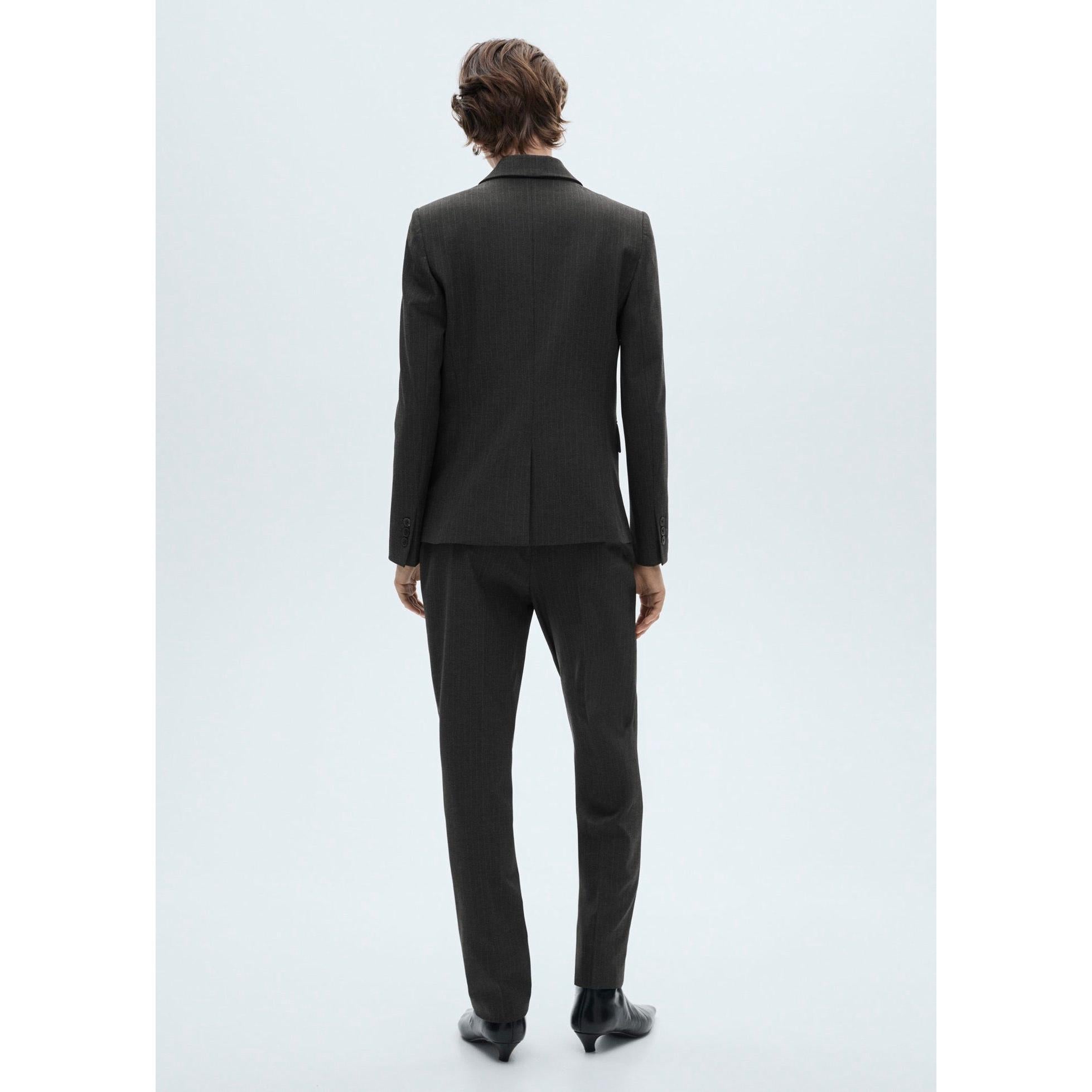 Striped Tennis Suit Blazer - Dark Heather Gray