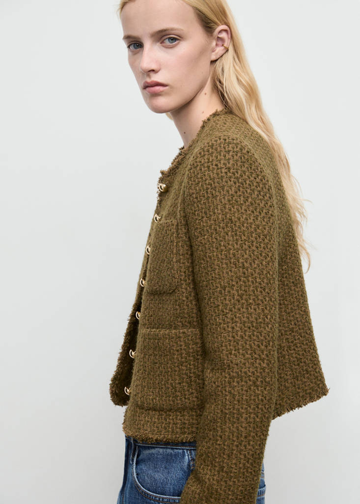Veste Tweed Boutons Bijoux
