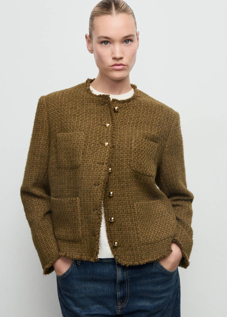 Veste Tweed Boutons Bijoux
