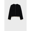 Veste Tweed Boutons Bijoux - Black