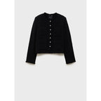 Veste Tweed Boutons Bijoux - Black