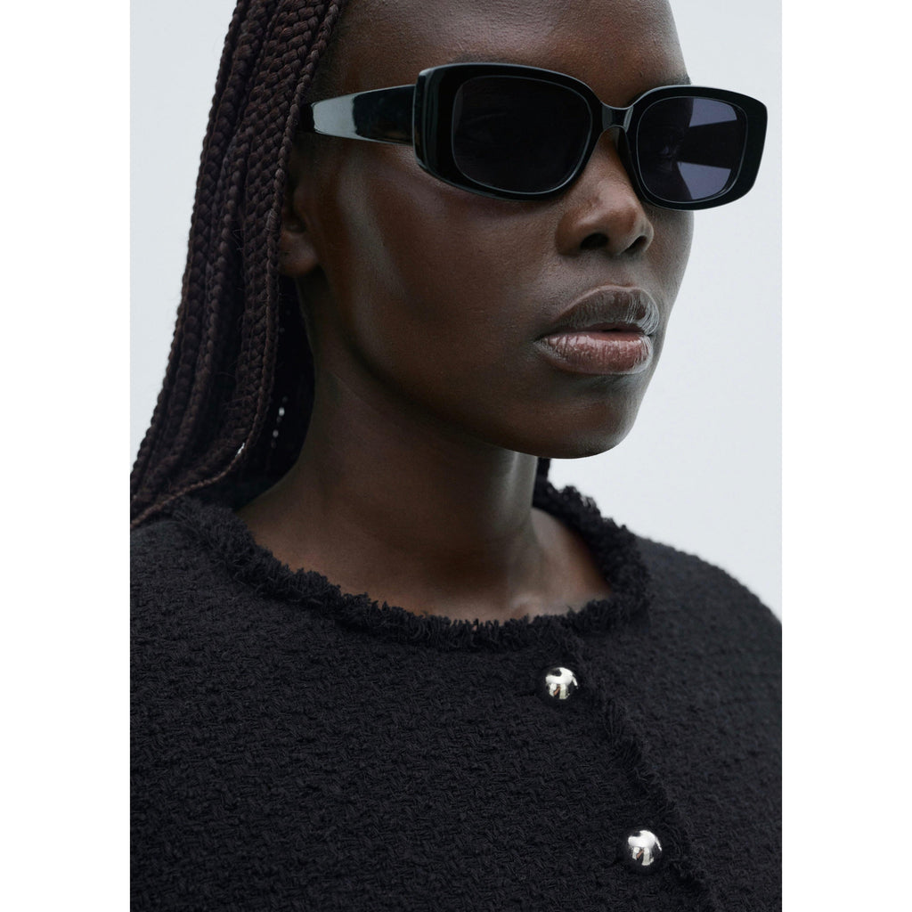 Veste Tweed Boutons Bijoux - Black