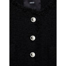 Veste Tweed Boutons Bijoux - Black