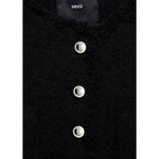 Veste Tweed Boutons Bijoux - Black