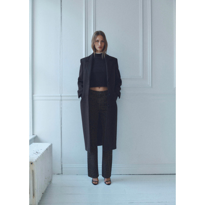 Jean Droit Léopard - Chocolate